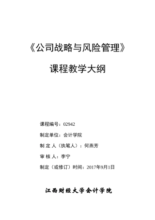 公司战略与风险管理