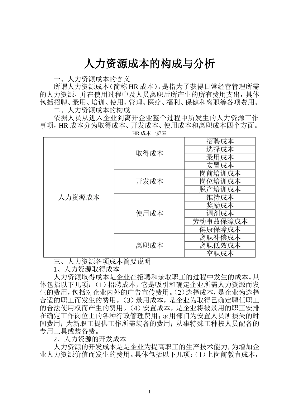 公司人力成本的构成与分析_第1页