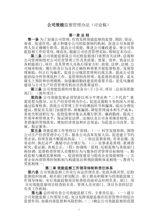 公司效能监察管理办法