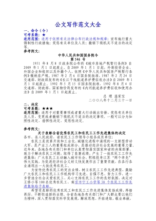 公文写作范文大全