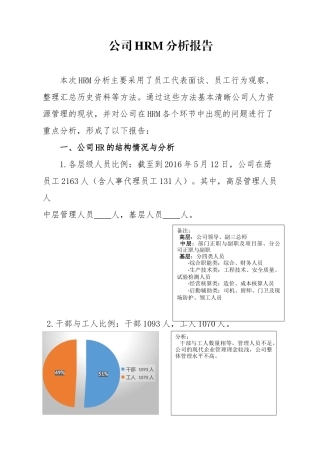 公司人力资源状况分析报告