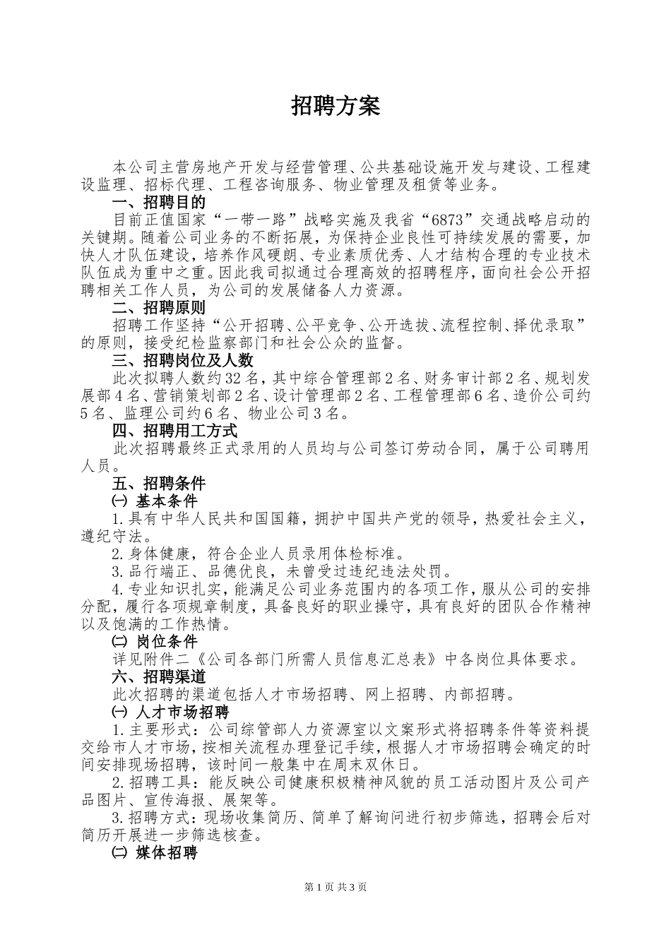公司招聘方案_第1页
