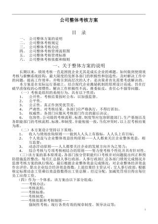 公司整体考核方案