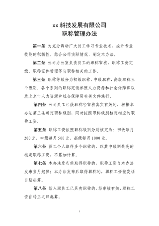 公司职称管理办法(定稿)
