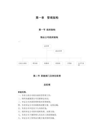公司职能部门及岗位职责