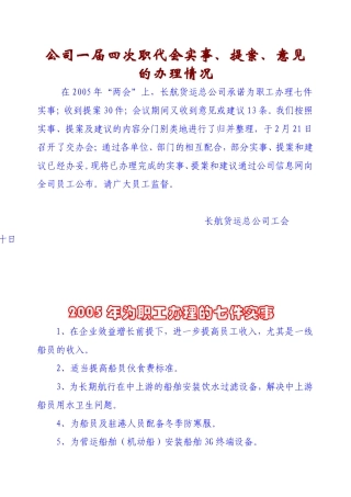 公司一届四次职代会实事-提案-意见的办理情况