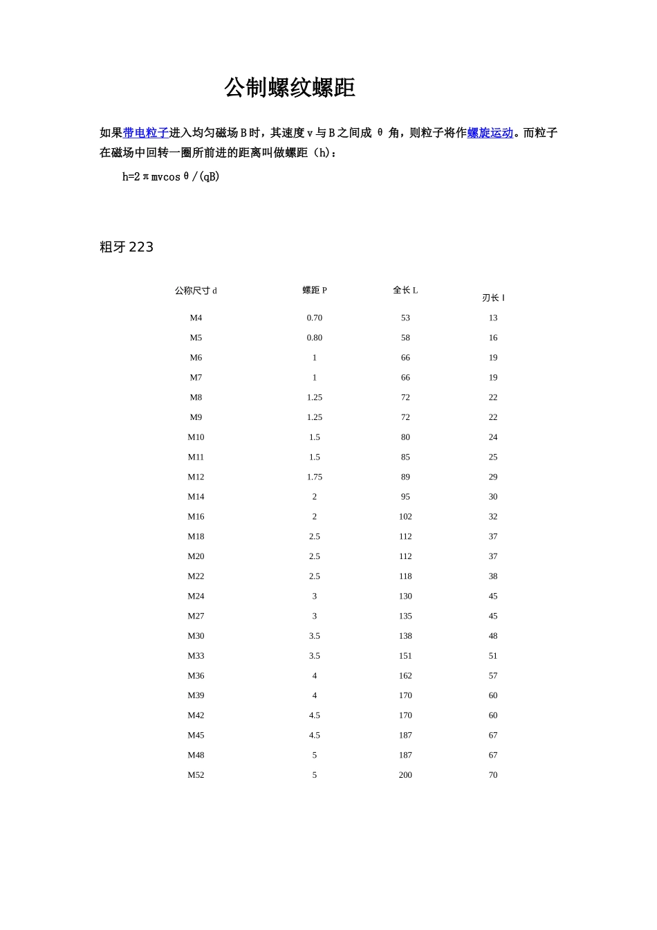 公制螺纹螺距表_第1页