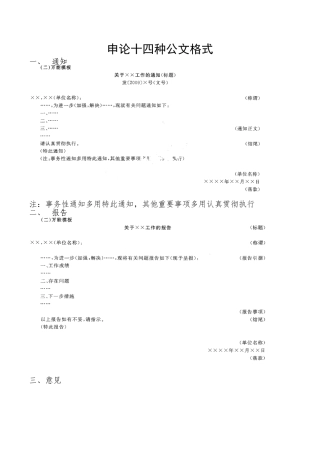 公务员考试申论常用公文格式