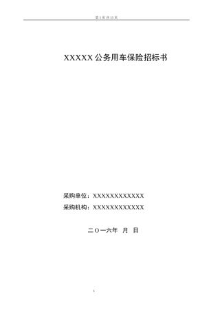 公务用车集中保险招标书