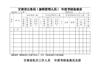 公务员考核各种备案表