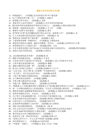 公务员考试必备常识900题—绝对的珍藏版