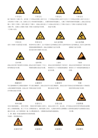 全部交通标志及其解释大集合