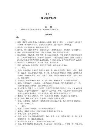 公园绿化养护标准