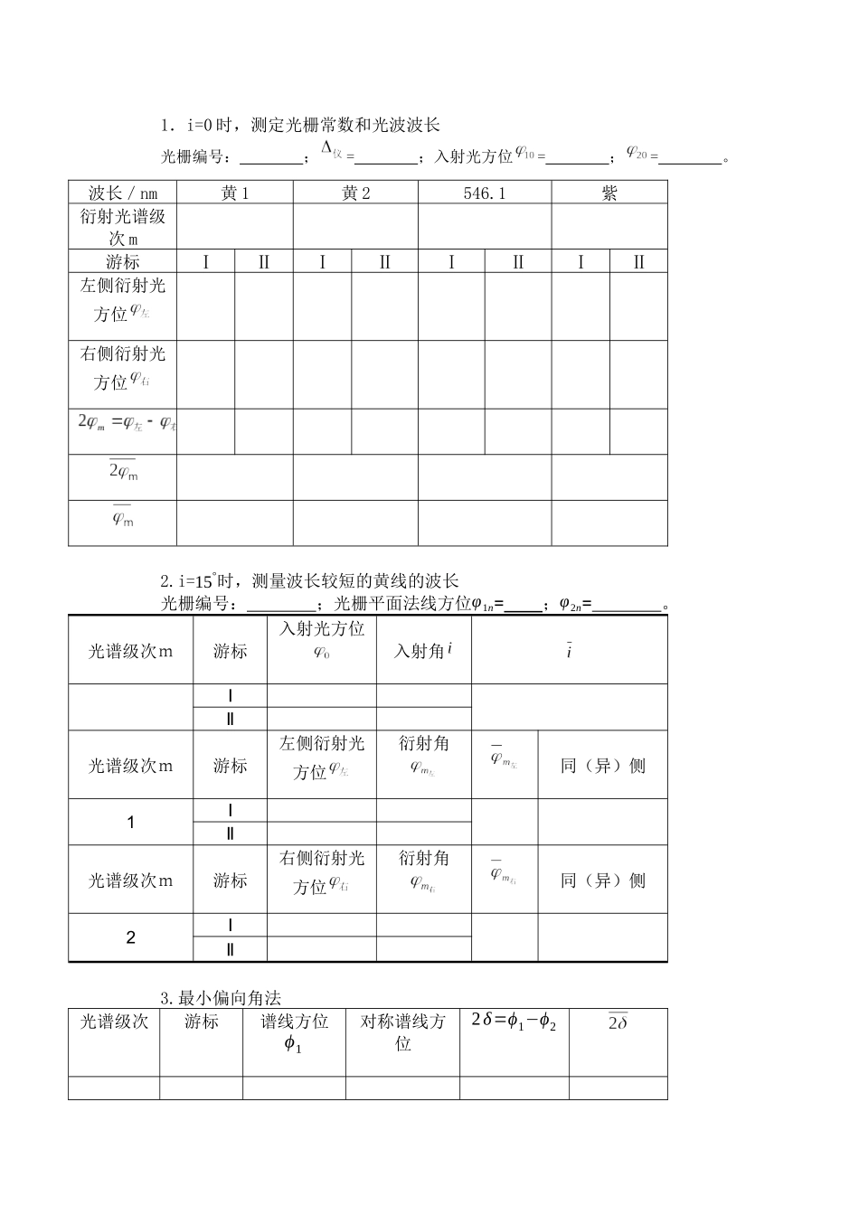 光栅衍射实验实验报告_第3页