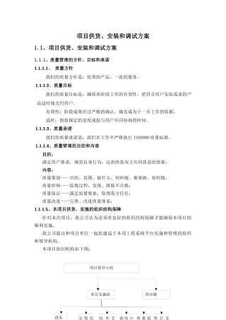 供货类项目实施方案