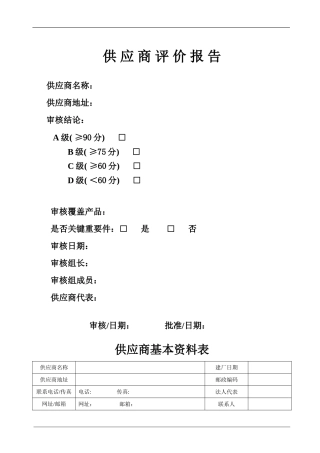 供应商评价报告