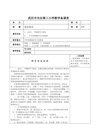 光谷三小电子备课表模版