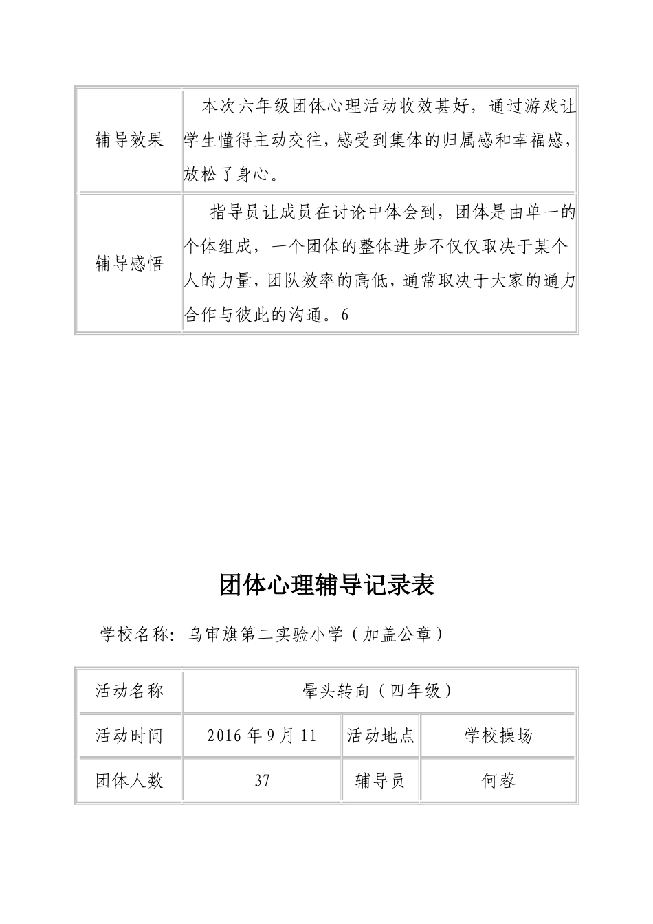 何蓉学生团体心理活动记录表_第3页