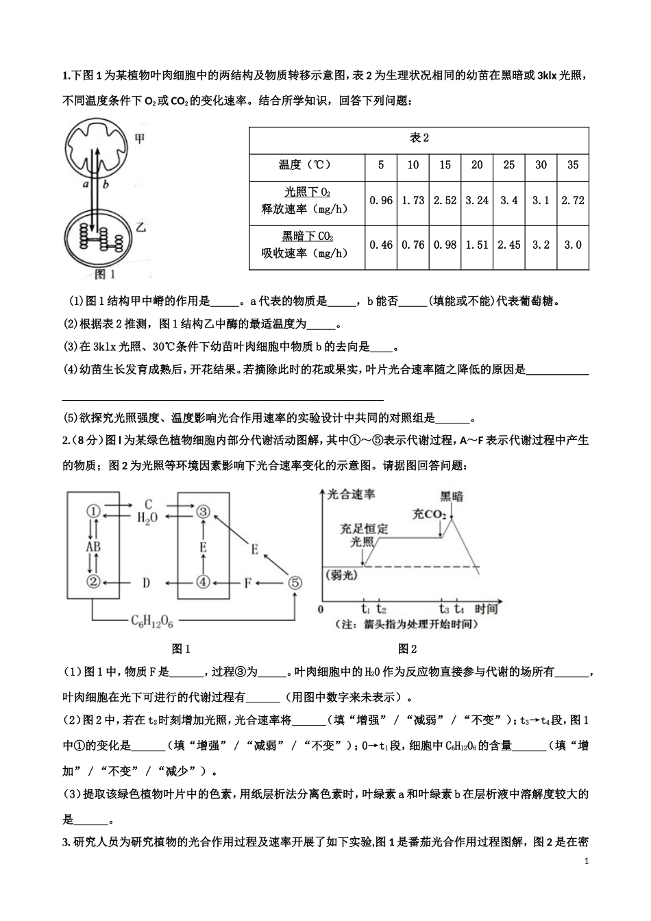 光合与呼吸经典习题_第1页