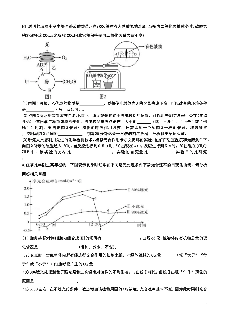 光合与呼吸经典习题_第2页