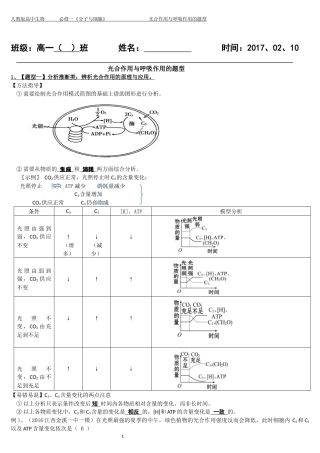 光合作用和呼吸作用题型