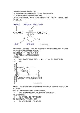 光合作用-影响光合作用的因素