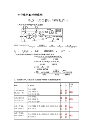 光合作用知识点