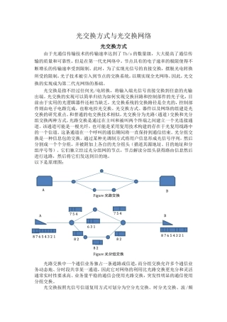 光交换方式与光交换网络