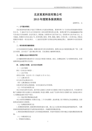 会计报表附注