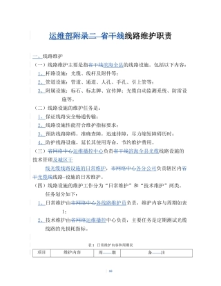 光缆线路维护职责