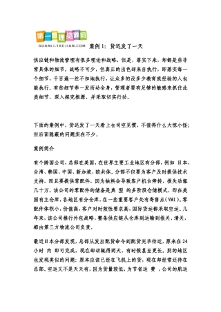 供应链管理案例精选