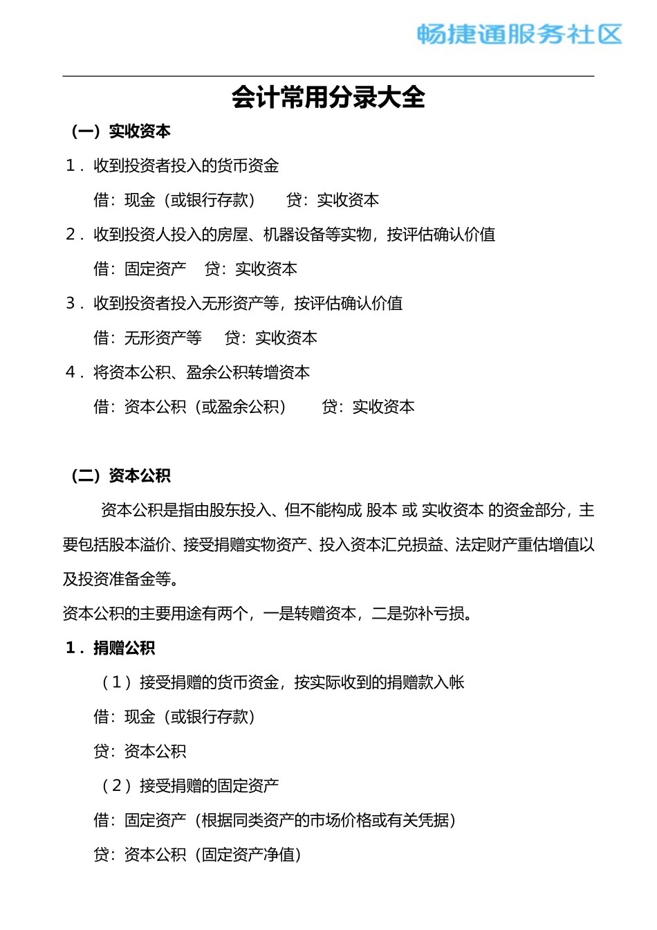 会计常用分录大全_第1页