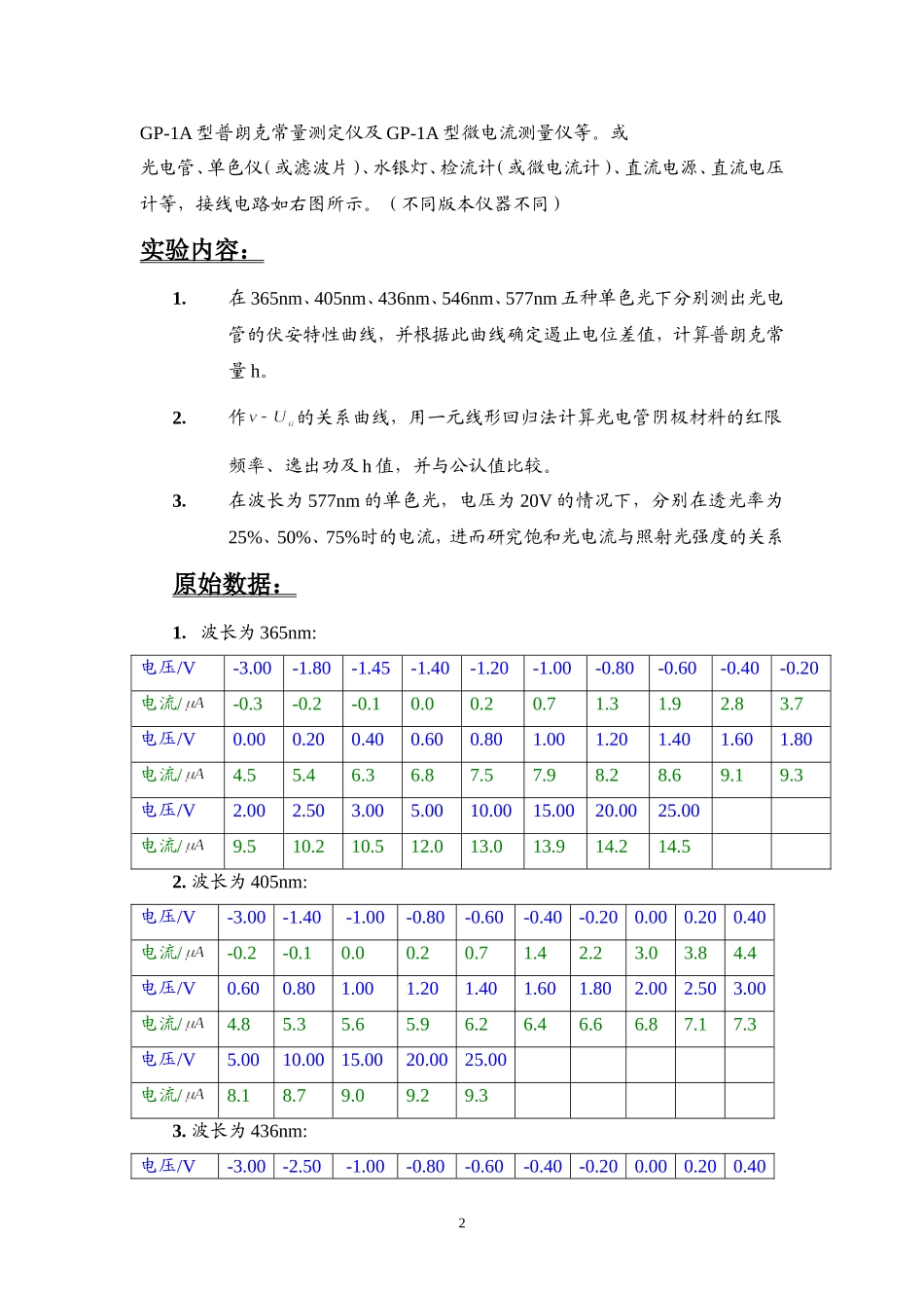 光电效应法测量普郎克常数-实验报告_第2页