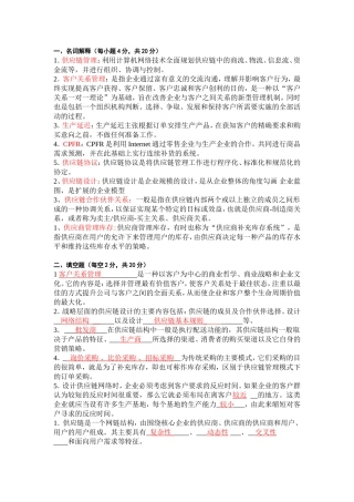 供应链管理试题