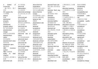 会计词典(中英文对照)