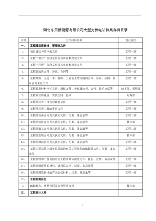 光伏电站工程资料存档目录