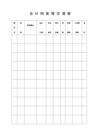 会计档案移交清册、会计档案销毁清册