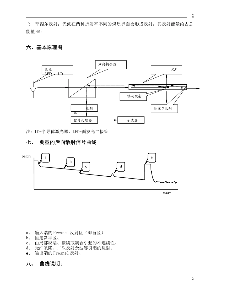 光纤测试仪器OTDR简介和常规曲线分析_第2页