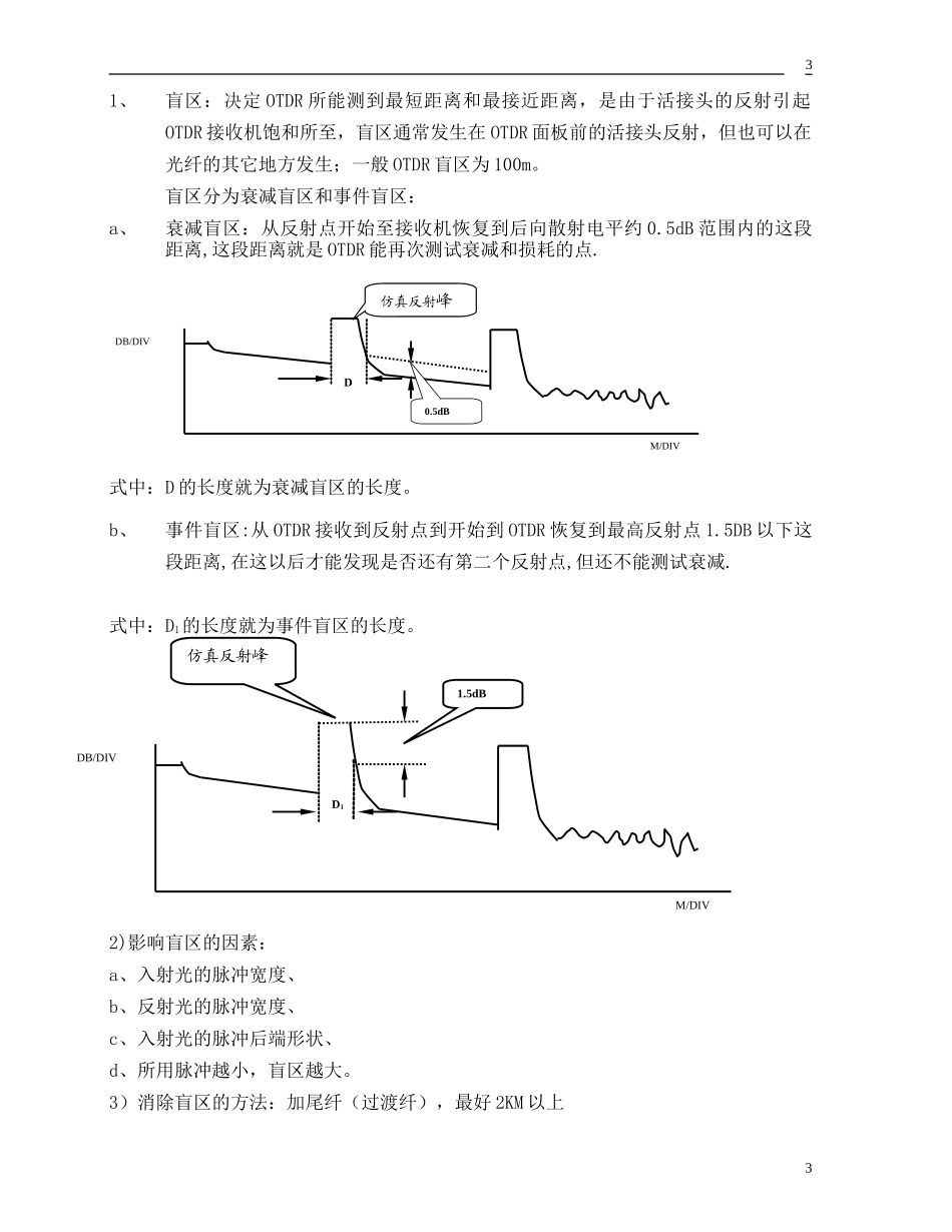 光纤测试仪器OTDR简介和常规曲线分析_第3页