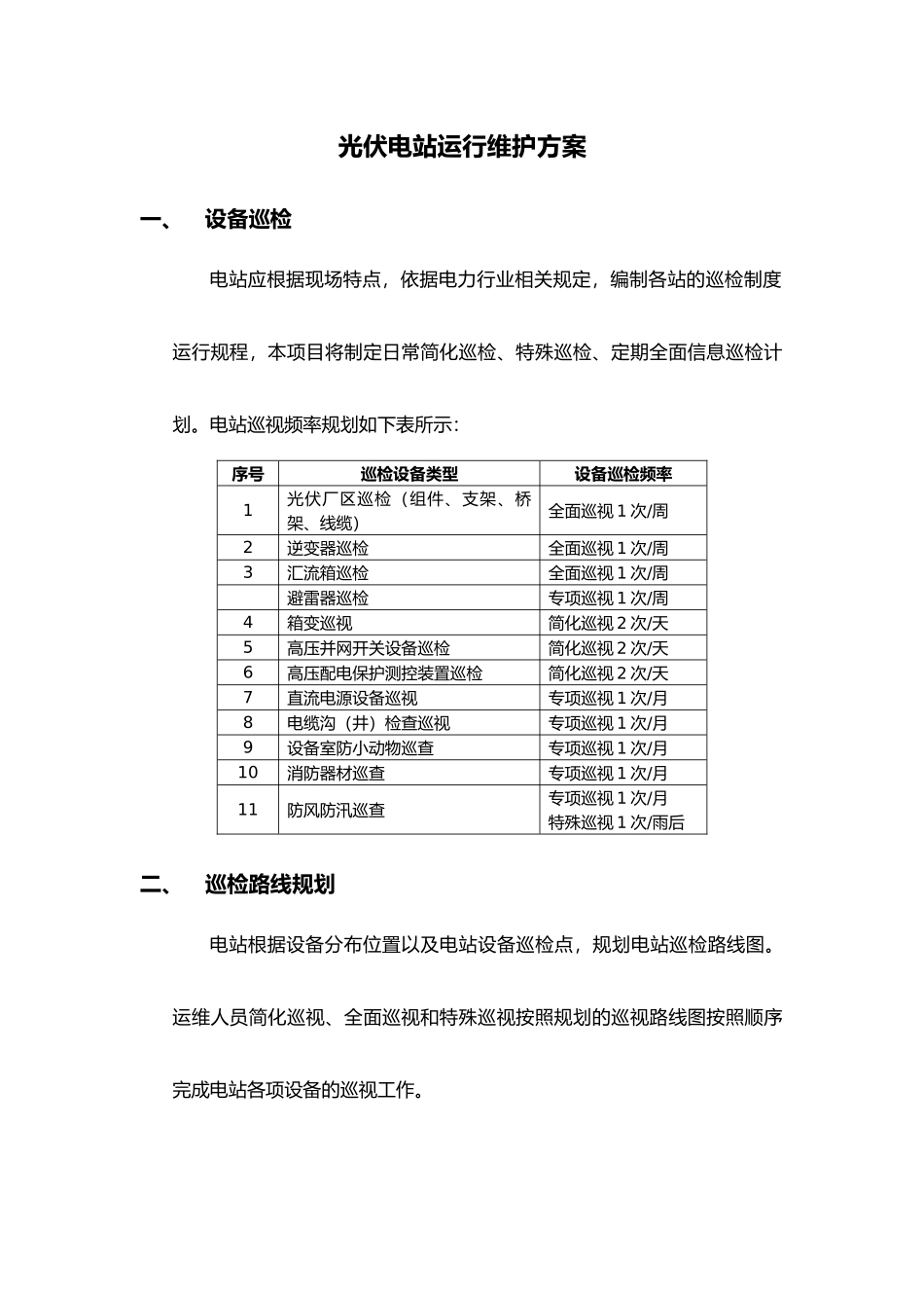 光伏电站巡检方案_第1页