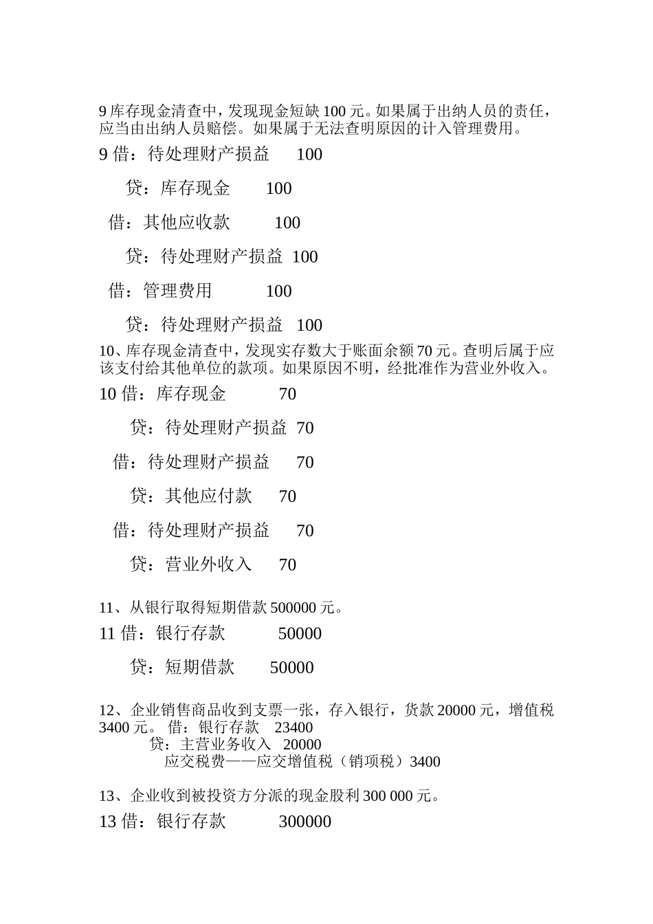 会计分录练习题新整理(DOC)_第2页