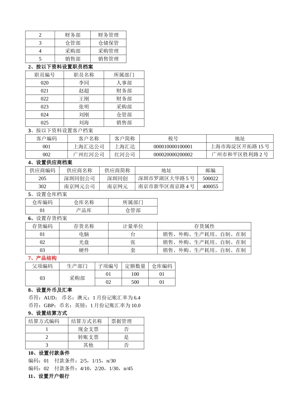 会计电算化实操练习题_第2页