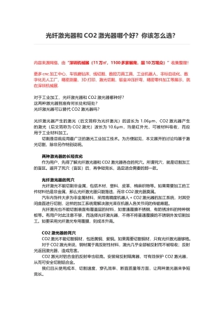 光纤激光器和CO2激光器哪个好？如何选？