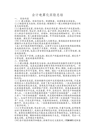 会计电算化实验总结