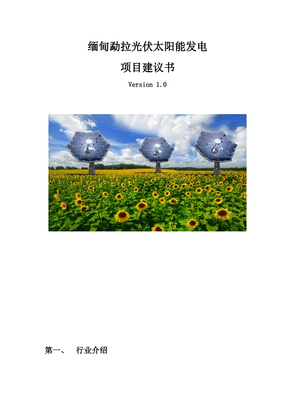 光伏发电项目建议书.._第1页