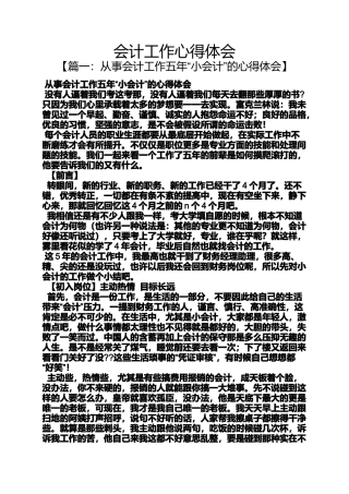 会计工作心得体会