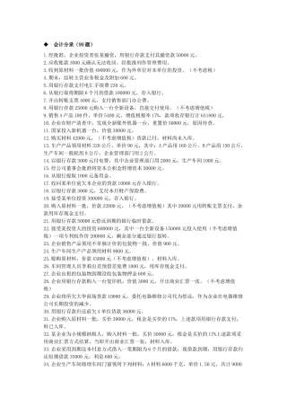 会计分录90-题及答案