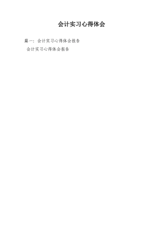 会计实习心得体会