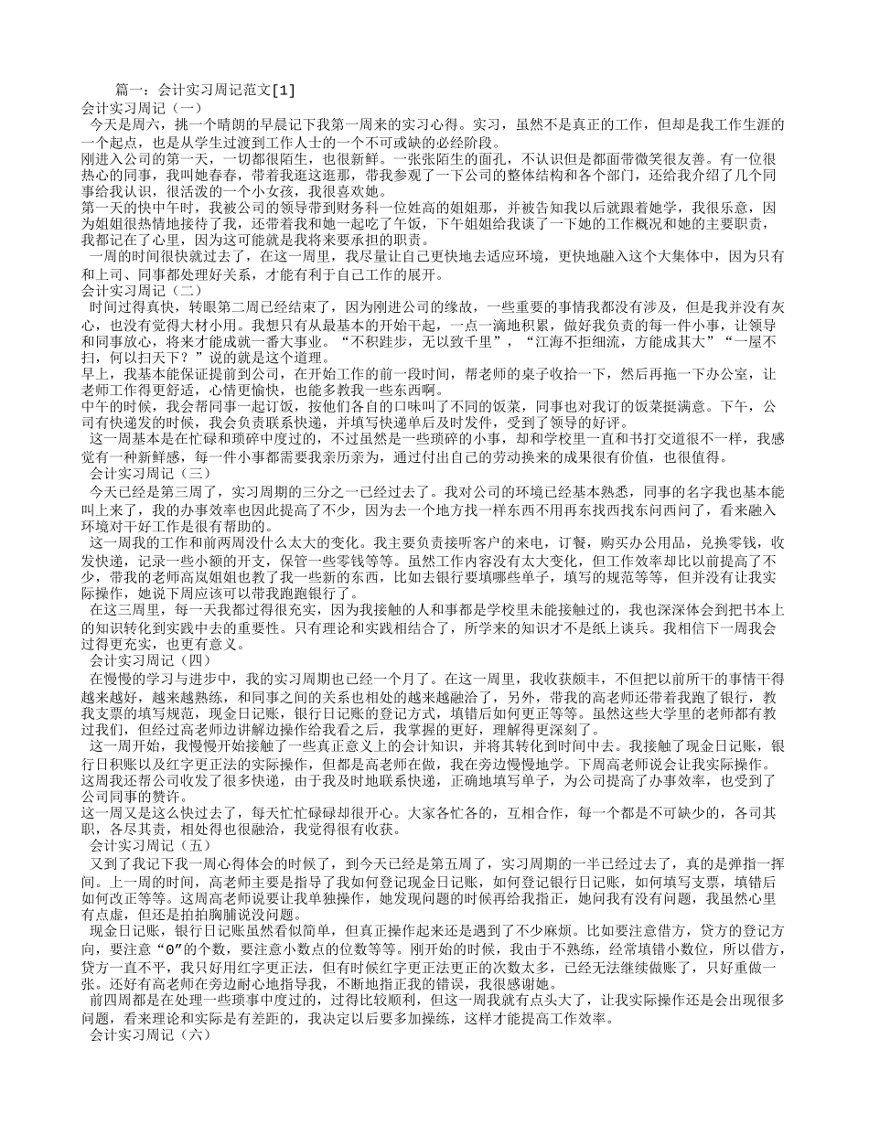 会计实习周记100篇_第1页