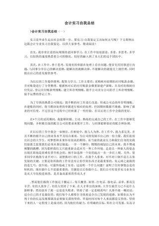 会计实习自我总结